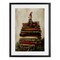 Stupell Industries Christmas Elf Bookstack Framed Print Under Glass, design by Petal Prints Design